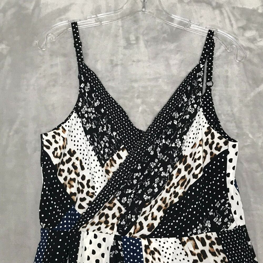 CAbi Mixed Print Crossover Tank Womens 4 Peplum V Neck Adjustable Straps - Picture 3 of 11